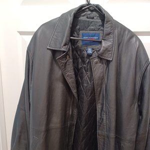 Mid-Length Black Leather Jacket